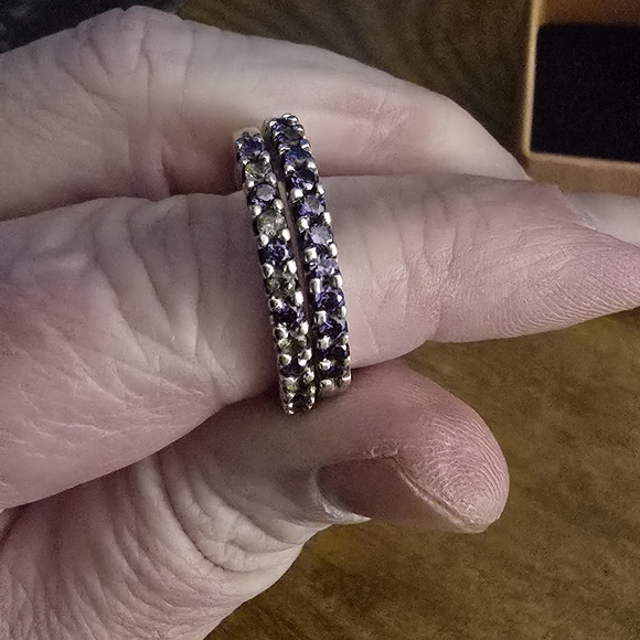Kay Jewelers Two Stackable Amethyst Rings - Picture 3 of 10